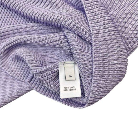 NWT ST. JOHN V Neck Rib Knit Polo Sz Small Lilac - Picture 5 of 7